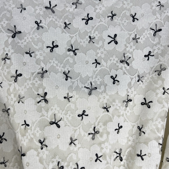 Poema Lace Fit Flare Dress Womens L Coquette Victorian Bows Dainty Fairy - Picture 11 of 11